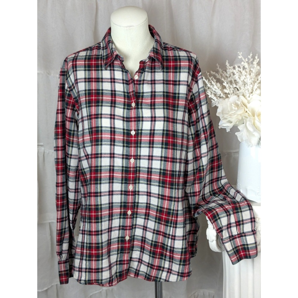 Brooks Brothers 346 Womens Plaid Button Up Long Sleeve Flannel Shirt Size 16 - Picture 2 of 8